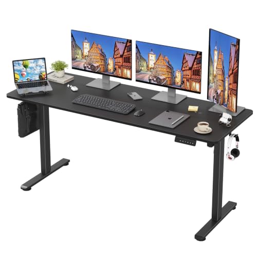 Image of STARY Electric Standing Desk Adjustable Height Sit Stand Home Office Desk with Splice Board