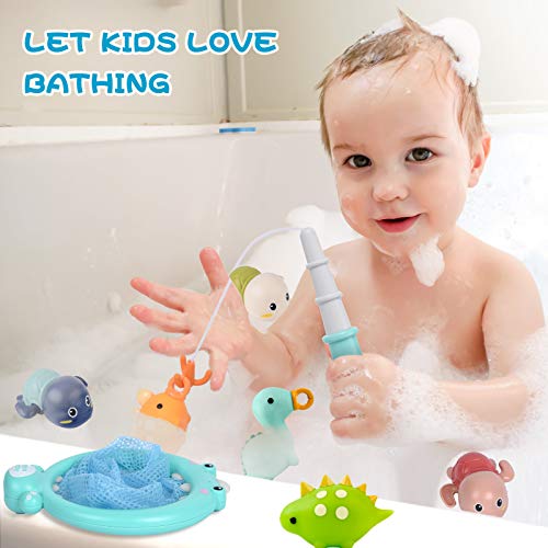 Baby Swimming Turtle Bath Toys, Water Table Toys With Fishing Net And Rod, Cute Toy Turtles Baby Swimming Toys For Water Table And Pool, Mold Free Bath Toys For Toddlers Boys Girls 1 2 3 4 5 #TOP3
