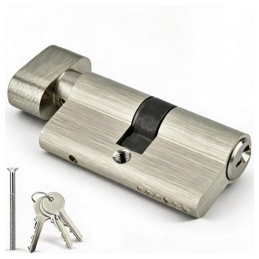 Anti-Theft Door Lock Cylinder Lock Copper Single Open Cylinder with Keys Strong Corrosion Resistance and Rust-Proof, Suitable for Wooden Doors, Aluminum Doors(L=60mm30/30)