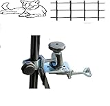 Holly 360° Drehbarer Universal Schirmhalter, Katzennetz Balkon Sonnenschirmhalterung, Spannbacken 25-55 mm, Geländermontage 70 mm Breite,