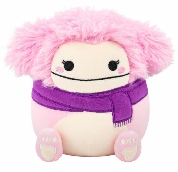 Squishmallows - 7.5'' - Brina Pink Bigfoot With Purple Scarf/Plush