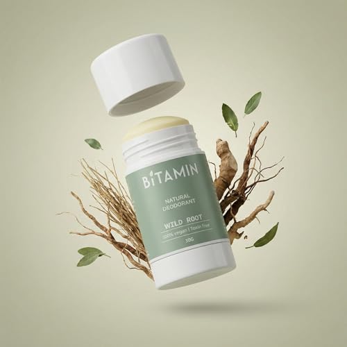 Image of Bitamin Natural Deodorant Underarm Roll On with 5% Vitamin C | Natural Deodorant for Men & Women | Made in India | No Aluminium, No Alcohol, No Parabens & No Triclosan | 8 Hour Odour Control | Wild Root - 30g (Pack of 1)