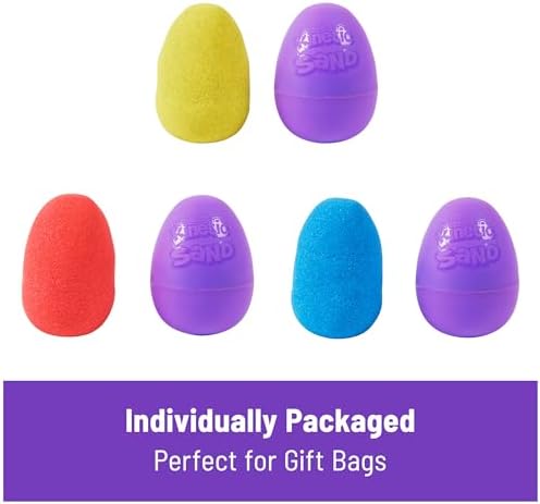 Kinetic Sand, Pack of 20 Eggs with Red, Yellow and Blue Play Sand, Goodie Bag Toy, Sensory Toy for Kids