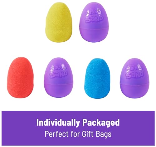 Kinetic Sand, Pack of 20 Eggs with Red, Yellow and Blue Play Sand, Goodie Bag Toy, Sensory Toy for Kids
