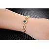 kredy Women Bracelets, 18K Gold Elegant Double Heart Link Bangles Bracelets for Women Girls (Flower Style)