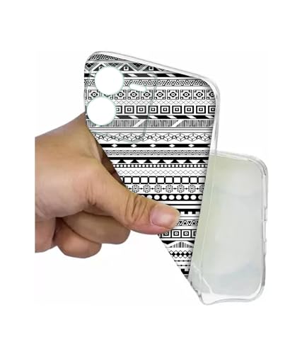 Image of Black & White Patterns Design Printed Silicon Soft TPU Back Case Cover for iQOO Z9 5G