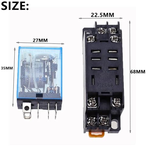 Relé de potencia AC 36V LY2NJ de 8 pines con base de enchufe incluida 3