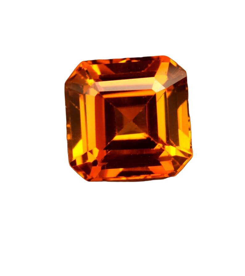 Saphir orange naturel émeraude 10mm pour haute joaillerie