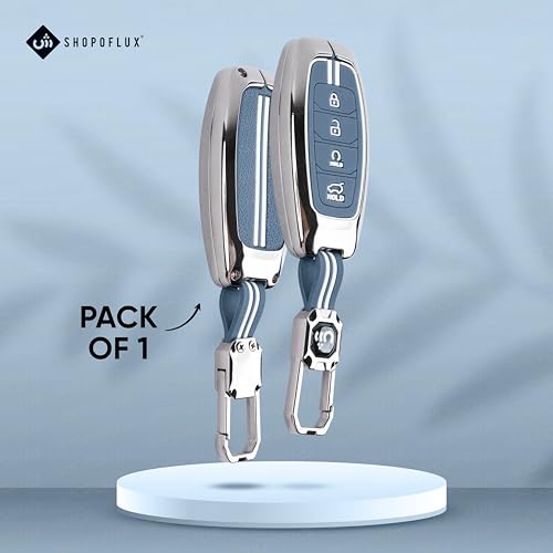 Image of SHOPOFLUX Metal Key Cover Compatible with Hyundai Verna | i20 Facelift N Line N8 Car 4 button smart key