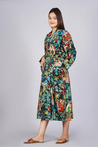 Image of Cotton Women Stylish Printed Kimono, Bath Robe,Night Wear Suit,Swim Wear, Night Dress, Beach Wear