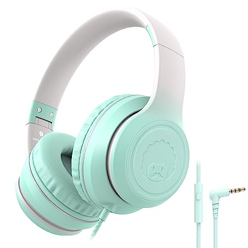 Rockpapa Kids Headphones, L22 Headphones Wired for Kids Teens, Over Ear Headphones with Microphone, Adjustable Headband, Foldable, Wired Headphones for Phones,Tablets,PC,TV (Teal) Rockpapa Kids Headphones, L22 Headphones Wired for Kids Teens, Over Ear Headphones with Microphone, Adjustable Headband, Foldable, Wired Headphones for Phones,Tablets,PC,TV (Teal)