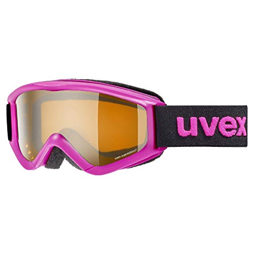 Colore: rosa uvex speedy pro, occhiali da sci per bambini, con intensificazione del contrasto, campo visivo ampliato, privo di appannamenti, pink/lasergold, one size