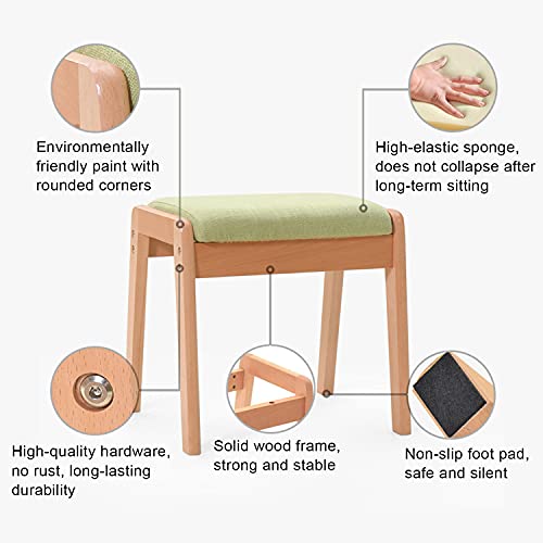 Taburetes de tocador para dormitorio en madera maciza y silla de maquillaje 6