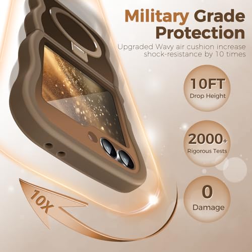 Image of Cute Wavy Magnetic Stand Case for Galaxy Z Flip 6 /5 Fit for MagSafe