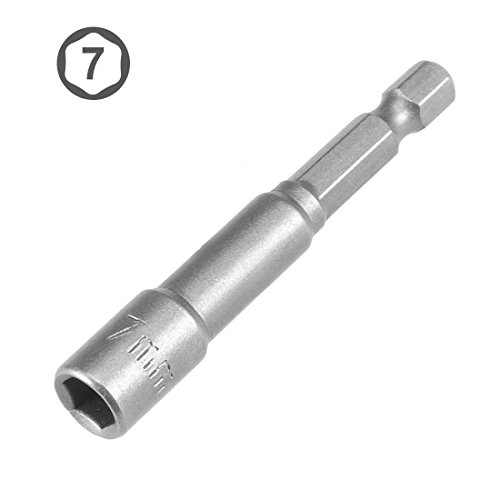 Uxcell 1/4" Quick-Change Hex Shank 7Mm Nut Setter Driver Drill Bit, 65Mm Length, Metric No-Magnetic #TOP1