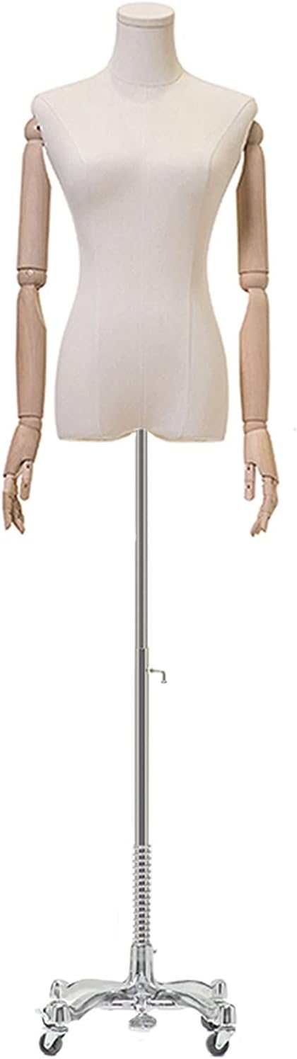 Adjustable Mannequin Dress Form for Women with Wheels - Poseable Torso for Bridal & Tailor Shops, Easy to Move, Large Size, Perfect for Display and Fitting