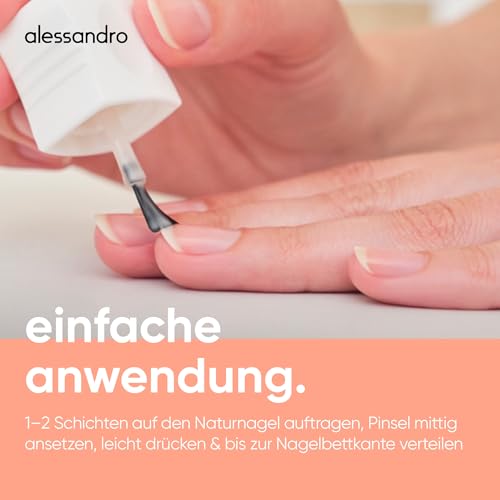 alessandro Ridge Filler - Nagelpflege Lack & Rillenfüller für glatte Nägel - Mit Hibiskus, AHA & Kokosnussöl - Pflegender Nagellack mit transparentem Glanzeffekt - Ohne Talk - Vegan - 10ml