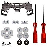 PS4 Replacement Parts, eJiasu Rubber Conductive Button Pad + 2.5mm Tri-Wing/Philips Screwdriver + Internal Frame Holder Replacement Parts for Sony Playstation 4 PS4 Controller Gamepad