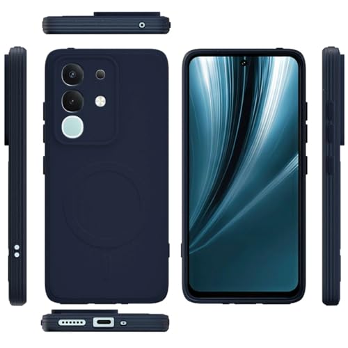 Image of Back Cover | MagFit Ring Design (Non-Magnetic) | Shockproof Case | Anti-Slip Grip | Raised Camera Edges | Slim Protective Case for Vivo T4x 5G / Y29 4G / Y31 Pro 5G / iQOO Z10x 5G (Steel Blue)
