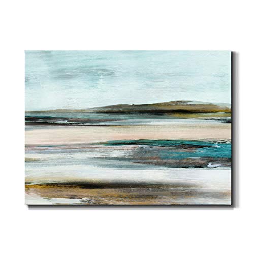 Renditions Gallery Canvas Nature Wall Art Modern Paintings & Prints Decorations Blurred Sandy Beach Abstract Vibrant Coastal Wall Hanging Artwork for Bedroom Office Kitchen - 24"x36" LT33