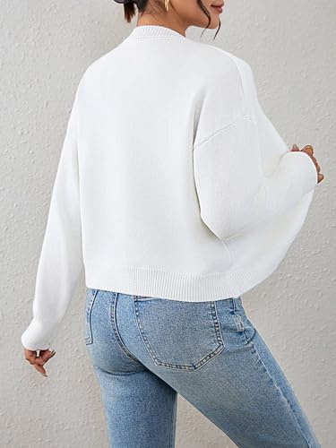 Image of Ibeauti Cropped Cardigan Sweaters for Women 2026 Trendy Spring Y2k Outfit Long Sleeve Button up Open Front Short Knit Sweater