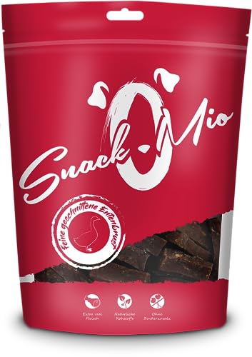 SnackOMio - Snack premium da masticare per cani - Petto di anatra affettato finemente, 70g, confezione da 1 (1 x 70g)