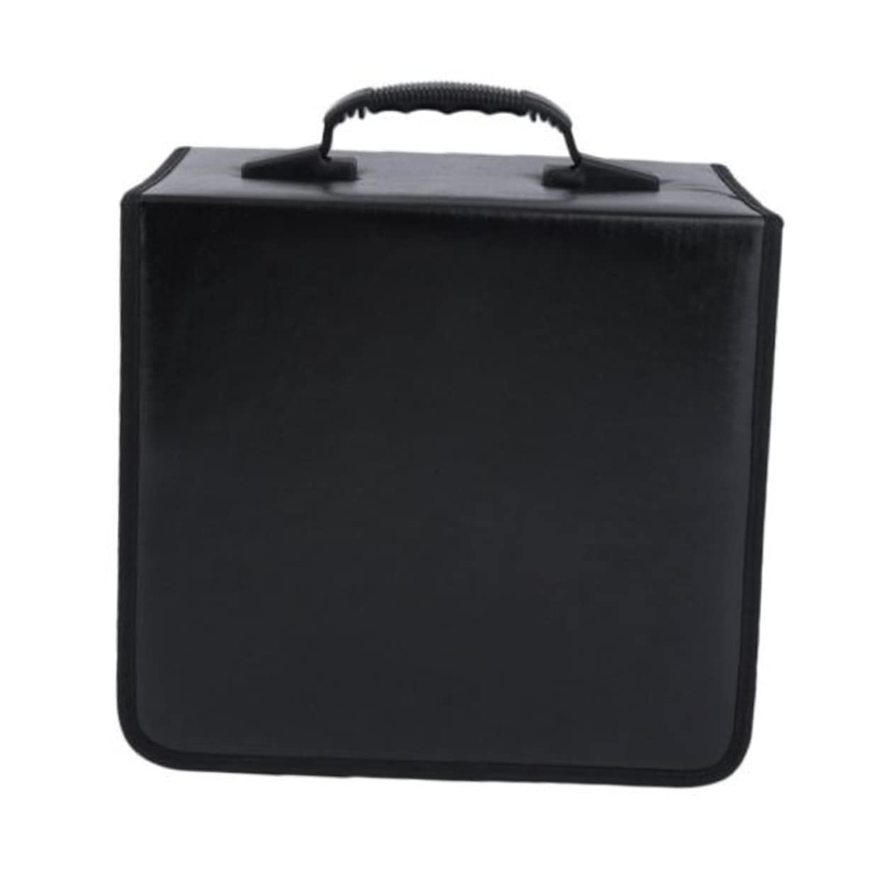 Custodia Porta CD Portatile Nero Capacità 400 Dischi Manico Confortevole Esterno Resistente in Pu e Tessuto per Conservazione e Trasporto Media