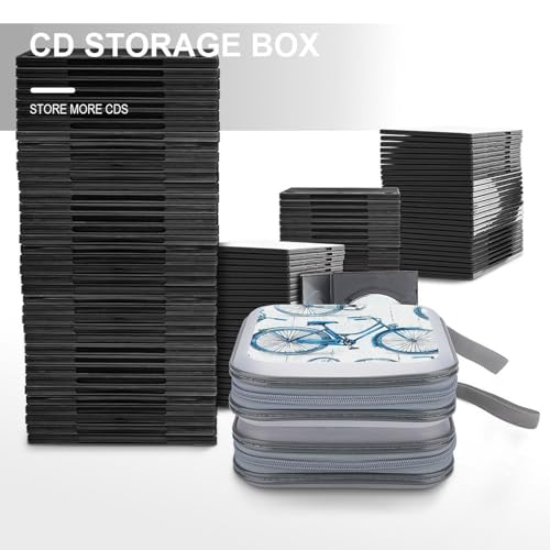 Estuche para CD de bicicleta portatil para viajes y oficina con cremallera 7