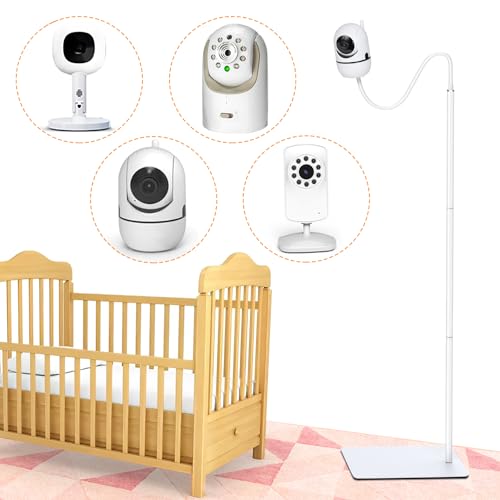 Image of Baby Monitor Floor Stand Mount Compatible with HelloBabyHB6550/HB65/HB40/HB6339/ANMEATE SM24, Baby Ganibs, Bonoch, for Infant Optics Dxr-8 PRO, Nanit Pro Flex Stand, And Camera with 1/4" Threaded Hole