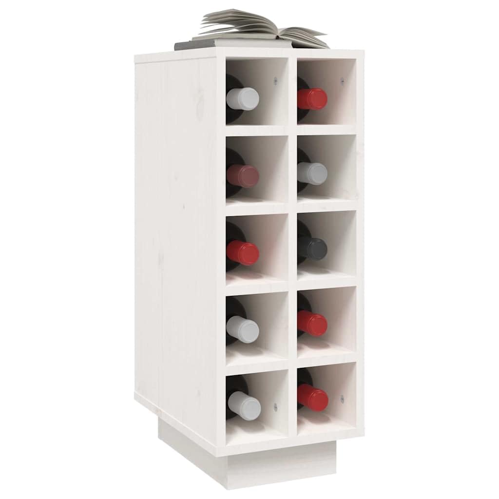 Mueble de vino blanco 23 x 34 x 61 cm, madera maciza de pino