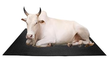 FieldFlex Black EVA Rubber Cow Mat, for Cows,Horses, Buffelos, Bulls:BPA Free and Waterproof, Easy to Clean 8x5 ft mat