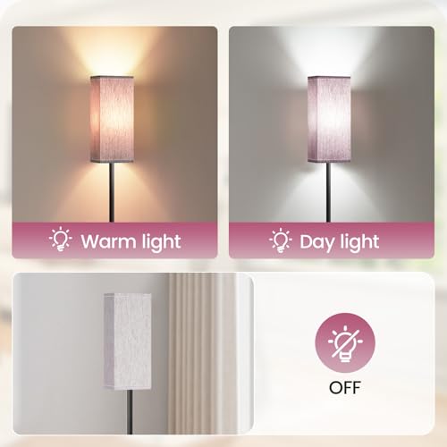 GOEBLESON Floor Lamp, Pole Lamp with Foot Switch, Modern Standing Lamp Lampshade, Minimalist Freestanding Lamp (Bulb Not Included), for Living Room, Bedroom Office - Image 5