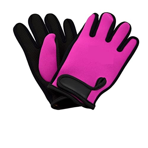 ダイビング グローブ、 2mm ネオプレン スキューバ ダイビング グローブ フィッシング シュノーケリング 滑り止め ネオプレン &;ナイロン ウェットスーツ グローブ 水泳 水上サーフィン スピアフィッシング(Rose Red,L)