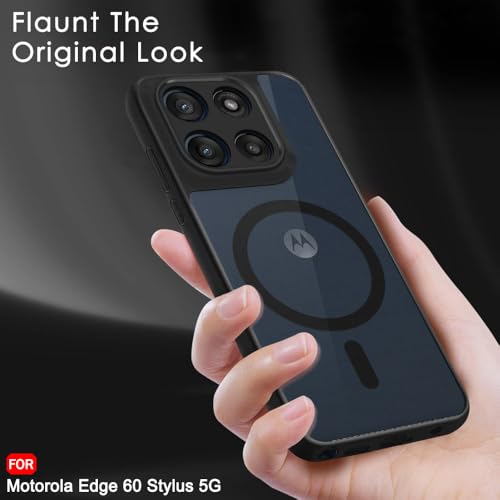 Image of TheGiftKart TPU+PC Hybrid Shockproof Back Cover Case for Motorola Moto Edge 60 Stylus 5G|Hard Back Cover for Motorola Edge 60 Stylus, Black