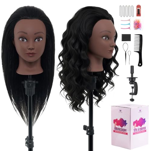 18" 100% Mannequin Head Real Human Hair for Hairdresser