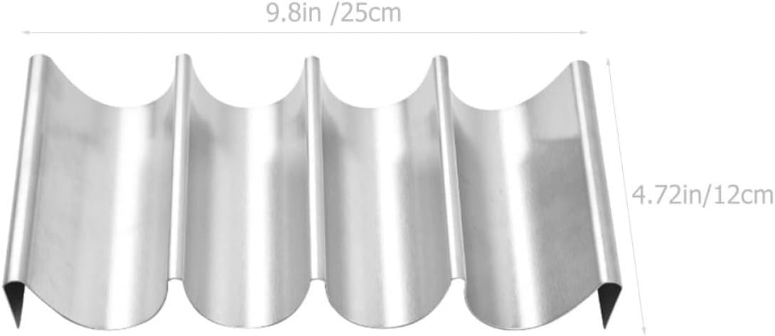 4pcs and Stand Tortilla Shaper Baking Supplies Holders: for Racks Burritos Mexican Stands Pancake Taco Holder Fill Shells Desktop Silver Tray Chicken Keeping Safe Food Store Shell Stand