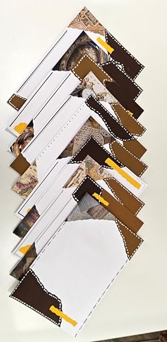 Image of Project Banao Handmade Designer Writing Sheets (10 Pcs) | A4 Size 180 GSM Vintage Aesthetic Designer Paper for Scrapbooking, Journals, Letters & DIY Projects | Aesthetic Stationery - Made in India