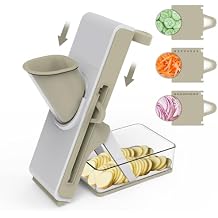 Mandoline Slicer for Kitchen, Vegetable & Cucumber Slicer, Easy to Clean Chopping Artifact White Light Gray