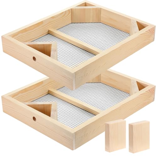 Cinnvoice 2 Pack Beehive Candy Board 10 Frame Bee Candy Board Pollen Patty for Honey Feed Bees Feeders for Hives Bee Feeder Assembled Winter Cover Well Overwintering Colonies
