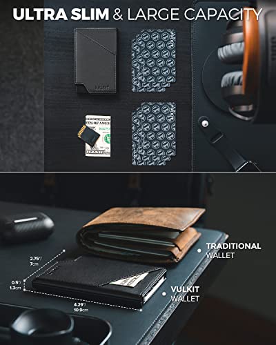 Vulkit Pop Up Card Wallet Rfid Blocking Slim Aluminum Metal Bank Card Holder Case With Business Money Pocket For Credit Cards Notes And Coins (Black) #TOP1
