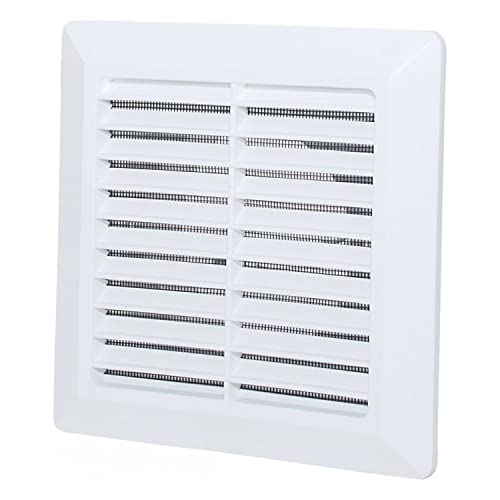 MKK Lüftungsgitter mit Flansch 150 mm weiß Kunststoff zur Be- und Entlüftung UV-Beständig Witterungsbeständig 8K-PPWF-VHNQ