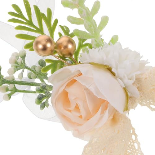 Ramillete de muñeca artificial de 4 piezas para bodas y damas de honor 3