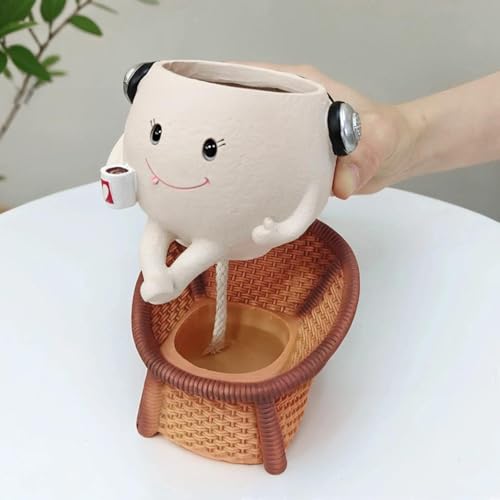 Cache-pot succulente assis résine pour embellir un bureau vide ou balcon ombragé - 6
