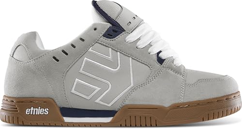 Etnies Faze– Classic Skate Heritage Style with on-Trend Puffy Look, Reinforced Cupsole, Cushioned Fit, Everyday Sneakers with bite - Grey/Gum - 10