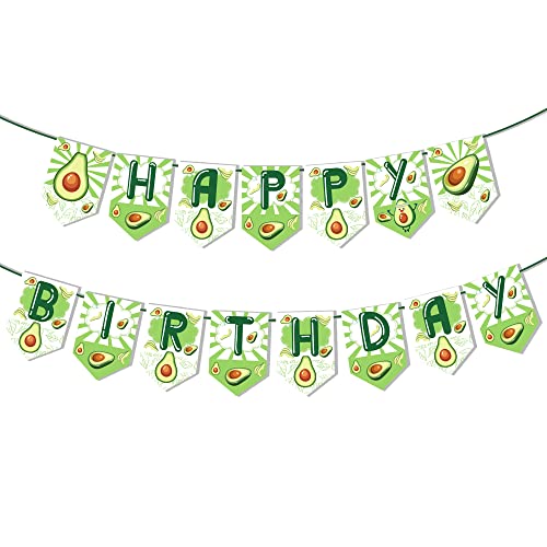 CC HOME 1pcs Avocado Theme Banner Party Supplies for Avocado Fruit Decorations Birthday Party Bunting Banner