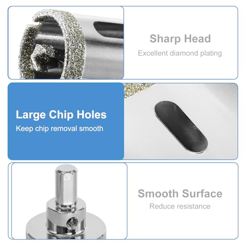Image of 1-1 /2 inch / 38mm Diamond Glass Tile Hole Saw with Center Drill Bit for Ceramic, Porcelain, Marble