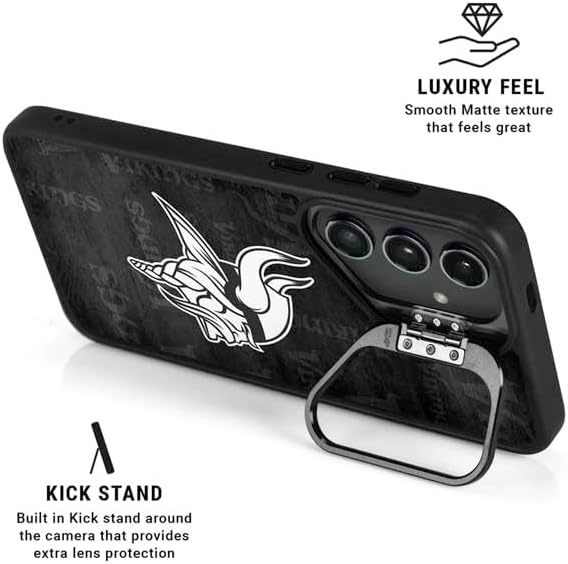 Skinit Kickstand Phone Case Compatible with Galaxy S24 Ultra - Officially Licensed NFL Minnesota Vikings Black & White Design