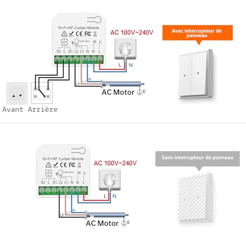 DieseRC Module de Contrôleur de Volet Roulant Intelligent sans fil avec Télécommande RF 433 MHz, Contrôle WIFI Tuya APP Compatible avec le Contrôle Alexa/Google Home APP et Commutateur Manuel – vue 7