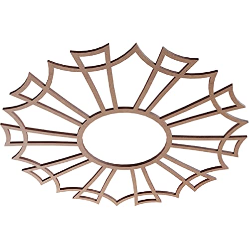 Image of Ekena Millwork 18 inchOD x 6 3 /8 inchID x 3 /8 inchT Augustus Wood Fretwork Pierced Ceiling Medallion, Wood (Paint Grade)