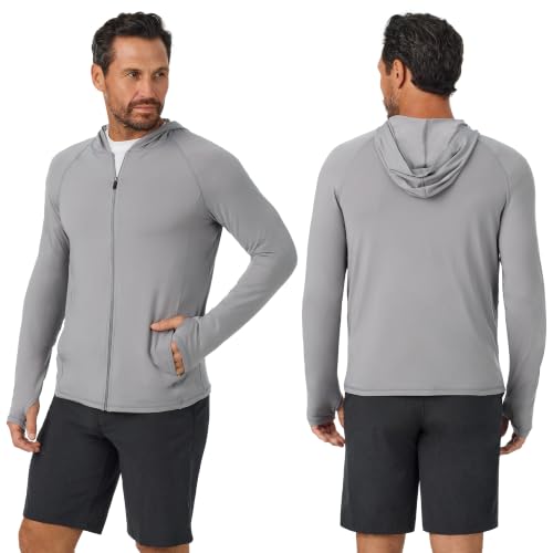 Men’s UPF50 Sun Protection Hoodie Jacket Long Sleeve Zip Up Comfort and Style - Image 2